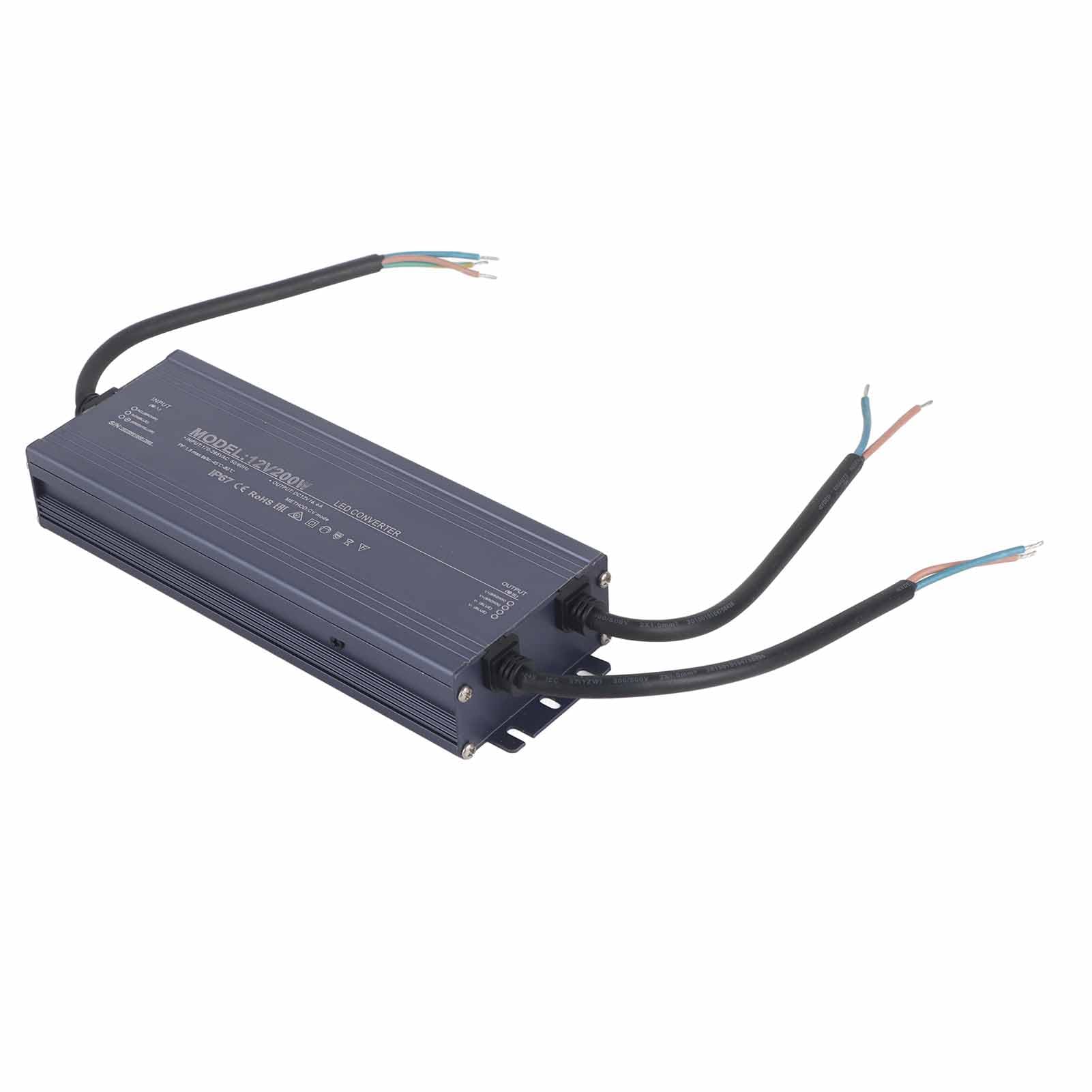 Wodoodporny Zasilacz LED o Mocy 200 W. Wydajny Sterownik do Kamer monitorujących. Transformator Oświetleniowy (12 V)