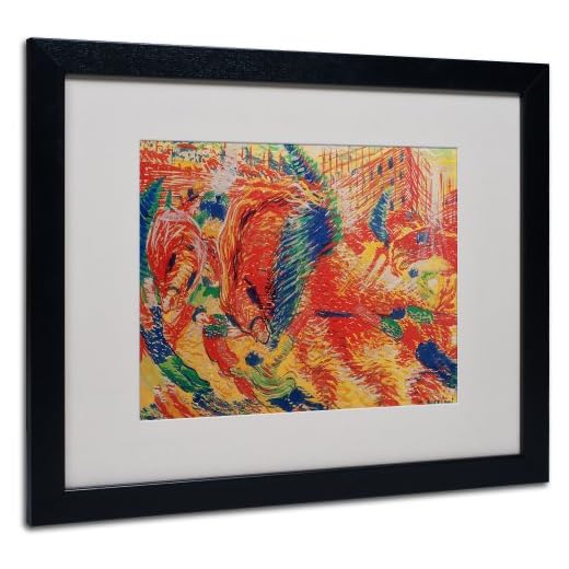Trademark Fine Art The City Rises 1911 Artwork by Umberto Boccioni, Black Frame, 16 by 20-Inch