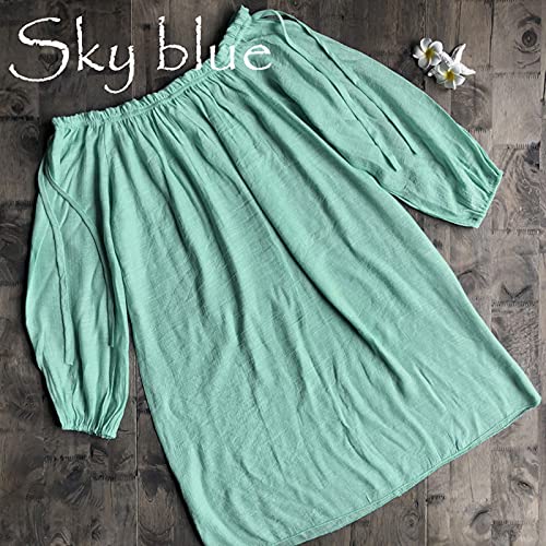 Generic Ruched Tankini Swimsuits For Women High Waisted Bikini Swimsuit For Women Plus Size Boyshort Bikini Sets For Women Mastectomy Swimsuits With Pockets For Prosthesis 1 Piece Sky Blue thumb #3
