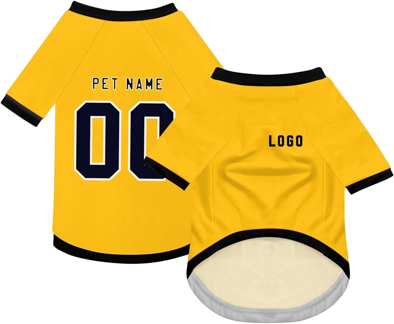 Personalised Pets Football Jersey, Individual Pet T-Shirts with Name/Number/Logo, Summer T-Shirts for Small, Medium to Large Dogs (9)