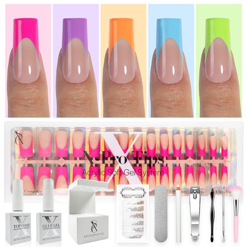 SXC Cosmetics X-Pro Tips French Tip Press On Nails - Bright Paste...