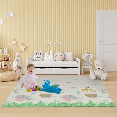 Miniatura 5 de Nomady Kids - Alfombra De Juego Plegable, Acolchada Y Reversible 200x180cm - Colchoneta Para Bebes Y Niños Abecedario Y Familia