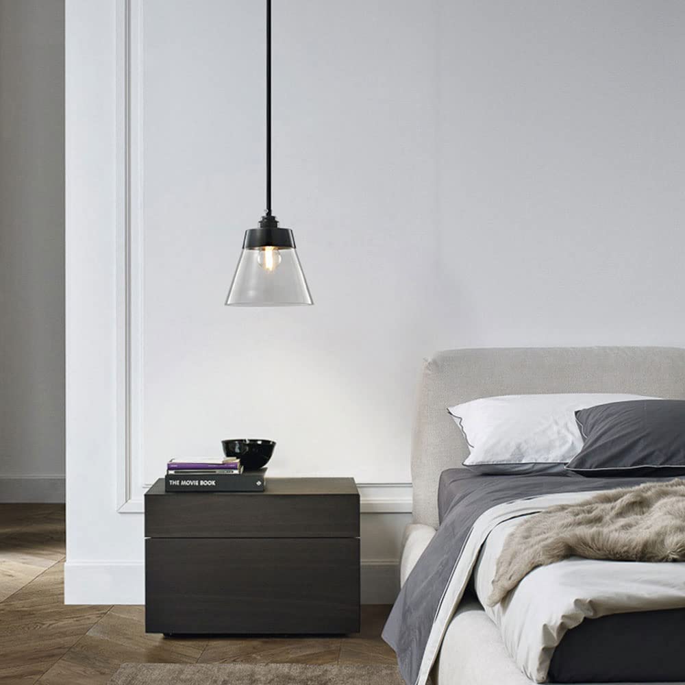 E27 Tout en cuivre Nordic Kitchen Island Lampe à suspension en verre à tête unique Simple Moderne Chambre Chevet Lampe suspendue Restaurant Bar Café Plafond Lustre Ligne de suspension réglable It's so