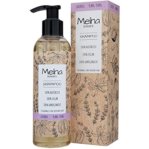 Meina - Natural Shampoo with Lavender, Rosemary and Tea Tree (1 x 220 ml) Vegan - Bio - Parabene Free - Silicone Free - Sulfate Free Cover