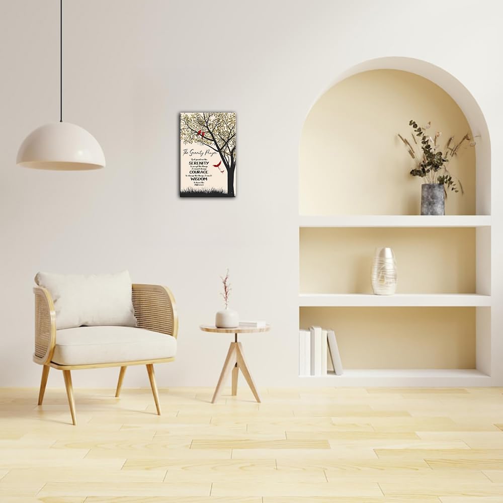 Serenity Prayer Wall Art Bible Verse Poster Framed Christian Wall Art Painting God Grant Me The Serenity Wall Decor Prints 12x18 inches