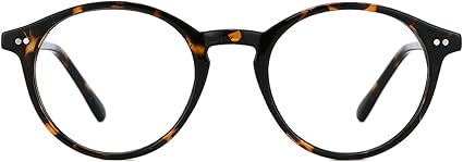TIJN Blue Light Blocking Glasses Men Women Vintage Thick Round Rim Frame Eyeglasses