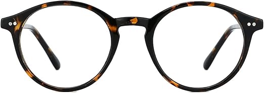 TIJN Blue Light Blocking Glasses Men Women Vintage Thick Round Rim Frame Eyeglasses