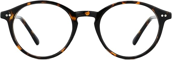 TIJN Blue Light Blocking Glasses Men Women Vintage Thick Round Rim Frame Eyeglasses