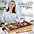 NutriChef Smokeless Indoor Electric Grill – Bamboo Tray, Non-Stick Plate, Adjustable Thermostat, Dishwasher Safe, 1800W Power