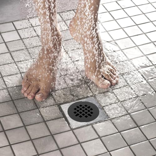 Tapón para drenaje de ducha redondo 4.25" negro miniatura 6