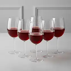 Jogo De Taça Vinho 600ml 12pçs Taça Vinho Acrílico Premium Elegante Durável (Transparente)