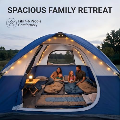 Carpa dome impermeable para camping familiar 4 personas miniatura 2