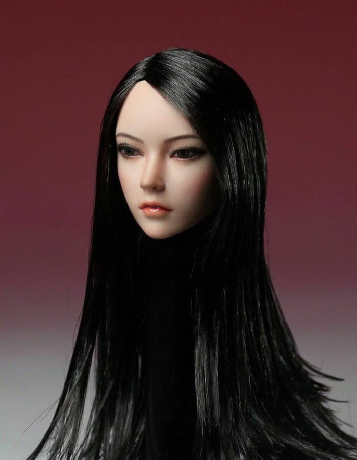 Amazon.com: 1/6 Scale Female Head Sculpt, Asian Girl Black Hair