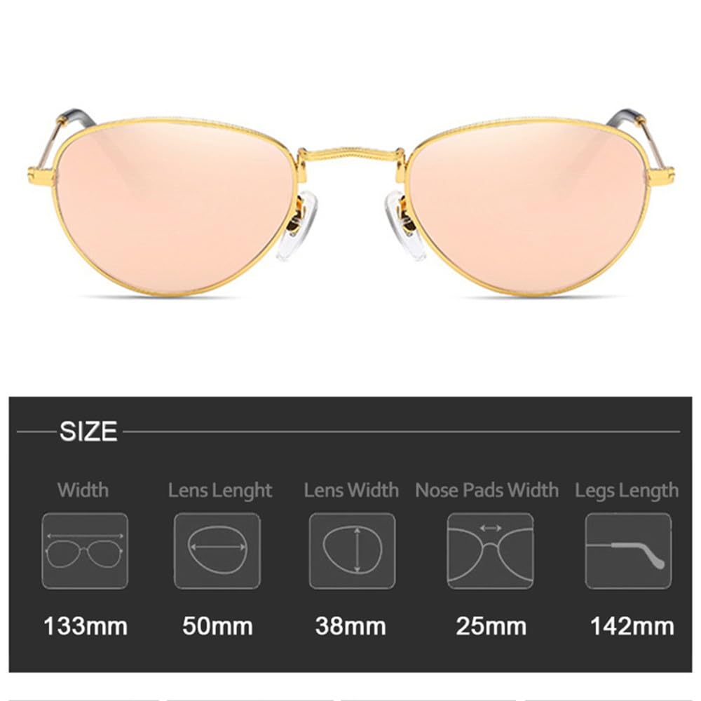 Gafas de sol ovaladas pequeñas para mujeres y hombres, gafas de sol de aleación para damas, gafas UV400