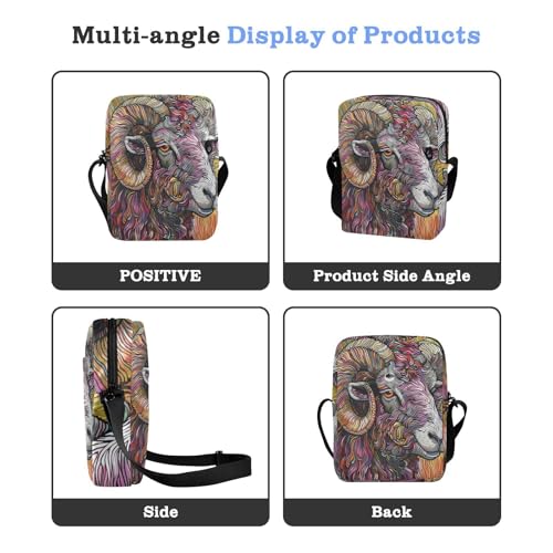 messenger bag for women crossbody Small Crossbody Bag Women Shoulder Handbag For Travel Adjustable Strap for Shopping Shopping- Color Sheep Art Printing4