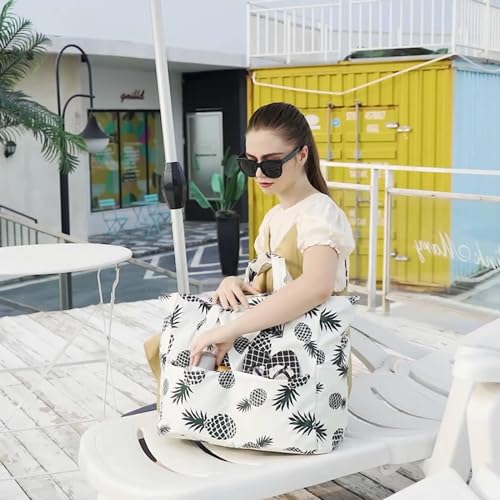 Image of LEDAOU Large Beach Bag Women Waterproof Sandproof Zipper Beach Tote Pool Bag for Swim Gym Grocery Travel with Wet Pocket