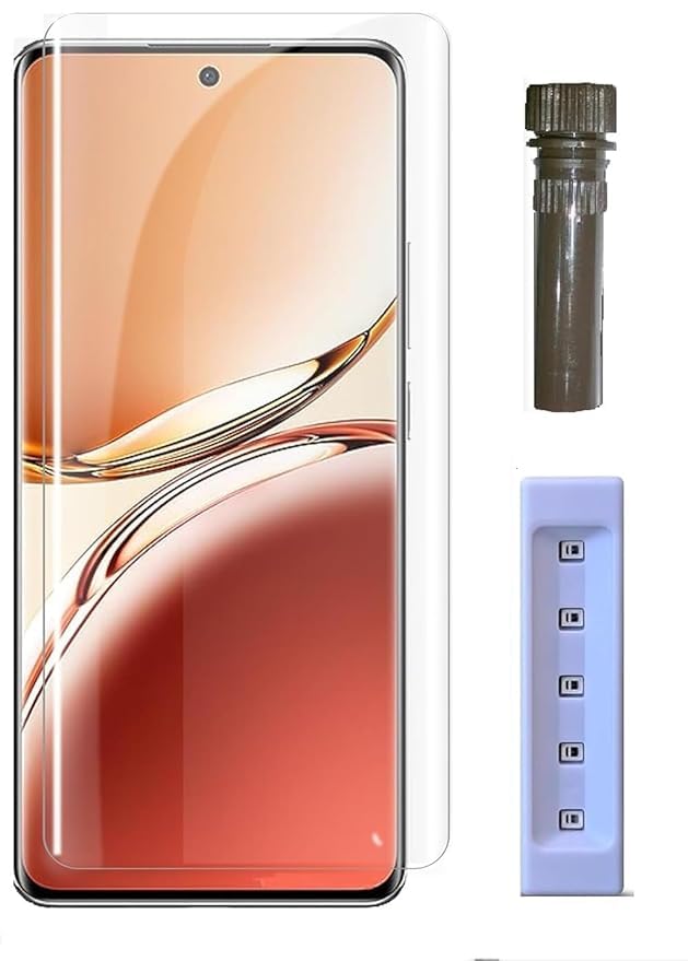 Image of Premium UV Tempered Glass Screen Protector Compatible for OPPO Reno F27 Pro 5G (Pack Of 1) with Edge-to-Edge Protector Full Coverage UV and Easy Installation Kit