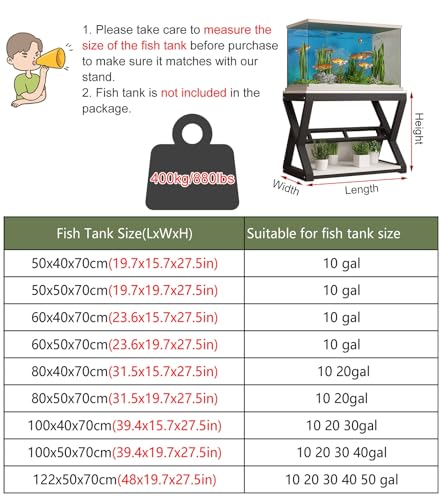 Support pour aquarium robuste anti-vibration meuble stable de 50x50x70 cm - 2