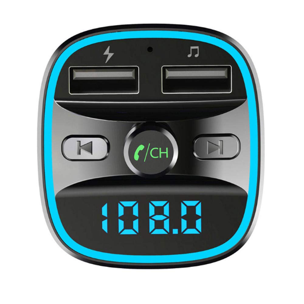 WZhen T25 Bluetooth 5.0 Car Bluetooth Transmitter, USB, MP3 Player, Battery Powered