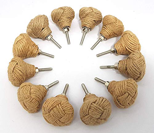 antiquegifts2019 - Tiradores de Yute para cajones (12 Unidades, 6 Unidades), diseño de Mono Cover