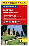 MARCO POLO Freizeitkarte Toskana, Pisa, Florenz, Siena 1:125:000: Wanderparkplätze, Fahrradtouren, Die schönsten Biergärten & Ausflugslokale. Pisa, Florenz, Siena. Dtsch.-Italien.
