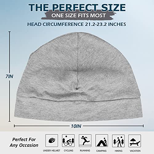Image of Headshion Cotton Skull Caps for Men Women,2-Pack Lightweight Beanie Sleep Hats Breathable Helmet Liner