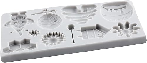 Miniatura 3 de Lingzhi Moldes de silicona para fondant de abejorros de abejas, moldes de silicona de abeja colmena de girasol para decoración de pasteles,