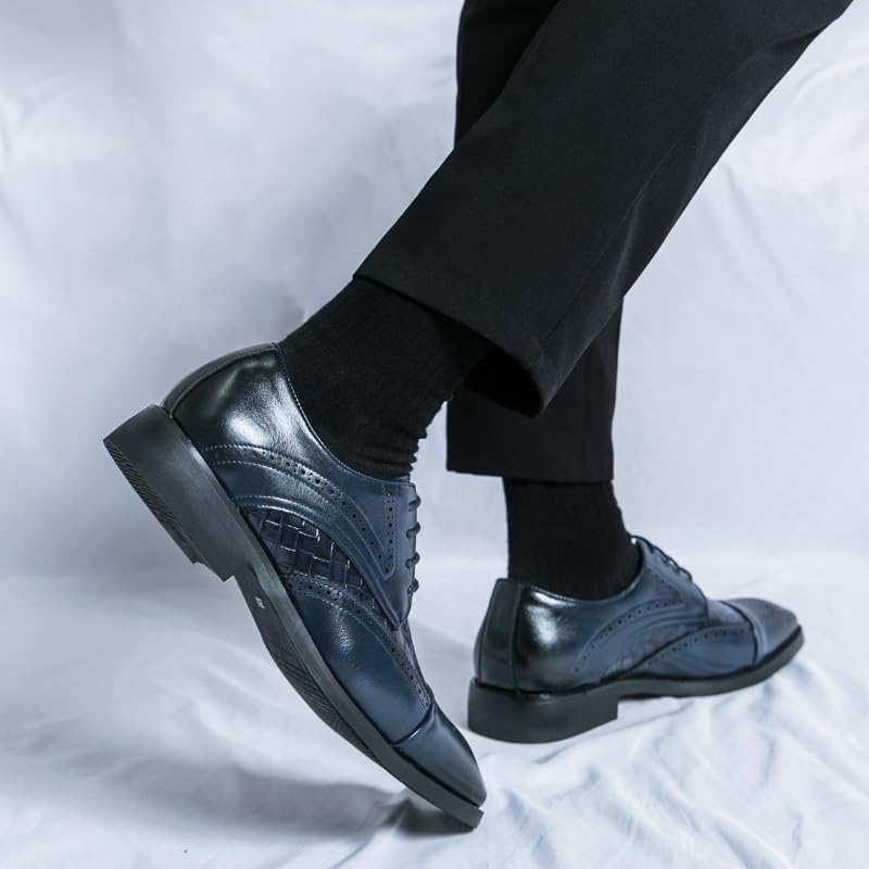 Formal Shoes For Men Lace Up Pointed Toe Anti-slip Casual Working Faux Leather Wingtip3