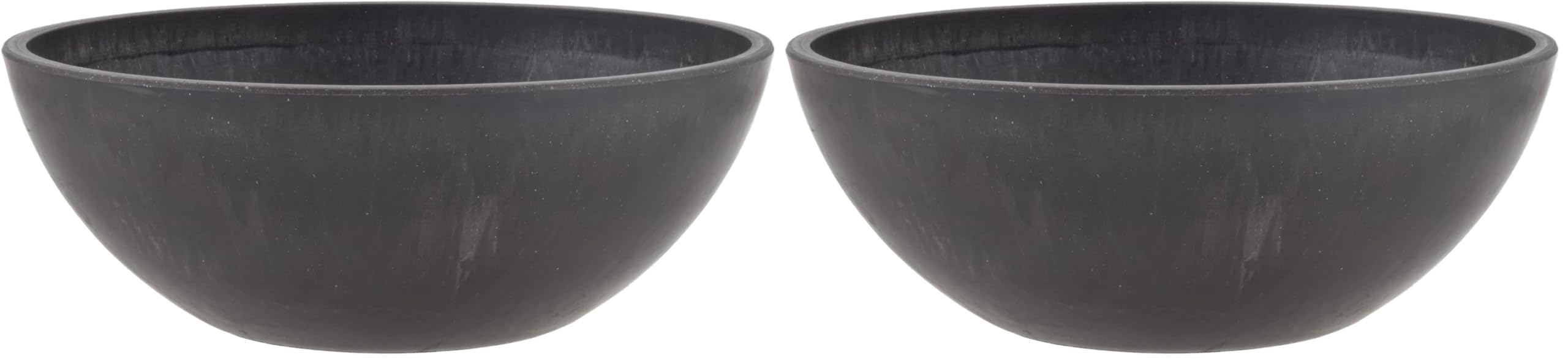 PSW Arcadia Products, Centerpiece Bowl, Fairy Garden Planter M20DC, 8 Inch, Dark Charcoal (Pack of 2)