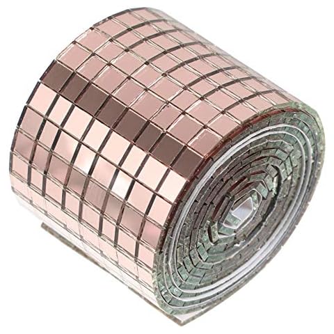 EXCEART Self Adhesive Rose Gold Mosaic Tiles Cover