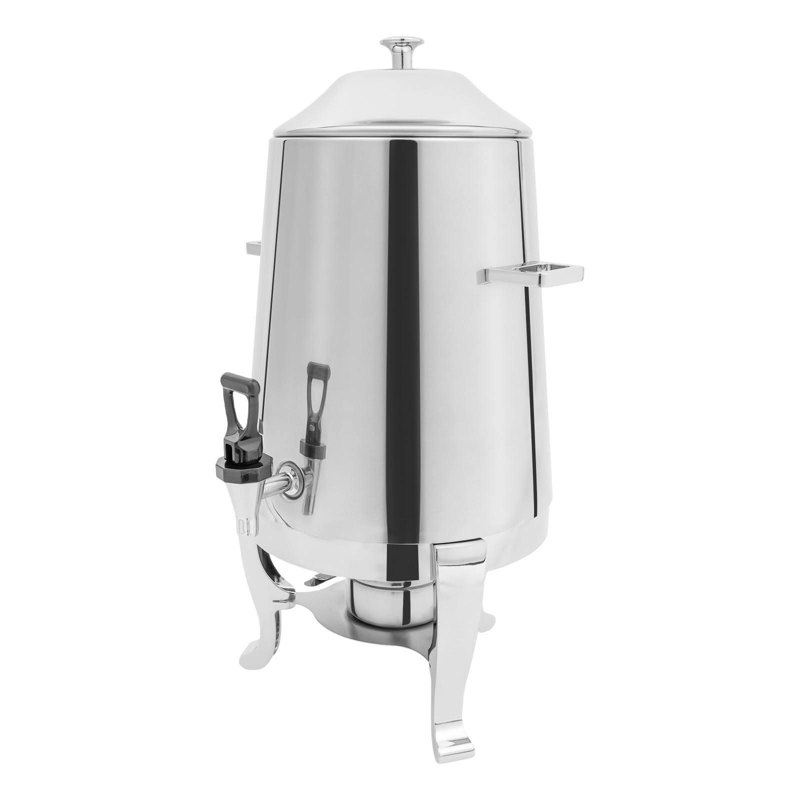 DYNAMI Stainless Steel Beverage Dispenser with Fuel Holder,3.4 Gallon/13L Large Coffee Urn Hot Drink Dispenser with Spigot,for Parties Catering Coffee Tea Hot Water (Silver)