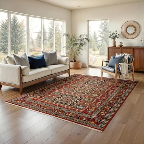 Sphinx Lilihan Area Rug 002C6 Traditional Red Blocks Cubes 9' 10" x 12' 10" Rectangle