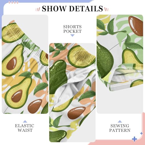 ZZXXB Avocado and Leaves Boys Long Pants Soft Trousers Elastic Waist Kids Lounge Bottoms with Pockets S-XL4