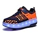 USB Ricaricabile Scarpe da Skateboard Scarpe per Bambini LED Lampeggiante con Ruote Scooter Scarpe da Skate Sneakers Scarpe Sportive con Il miglior Regalo per i Bambini