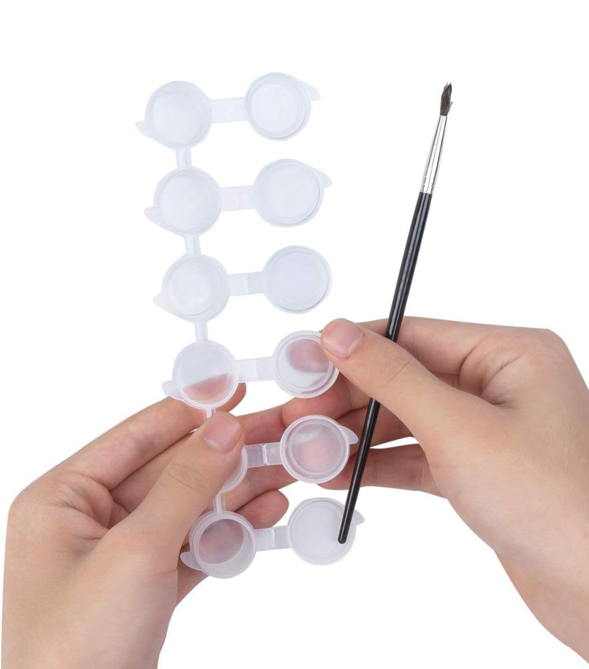Artnery 6 Hole Strips Mini Empty Paint Pot Pod Strips Arts and Crafts Plastic Storage Containers-image-34