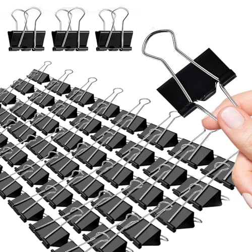 Large Binder Clips, 72 Pack, 1.6 Inch, Non-Standard 41mm, Black, Capacity 0.66 Inch, Paper Clips, Office Clips, Great Fold Clamp, School & Home Use image 4