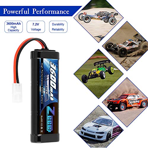 Zeee 7.2V 3600Mah Rc Nimh Battery With Tamiya Plug For Rc Car Rc Truck Associated Hpi Losi Kyosho Tamiya Hobby(2 Pack) #TOP3