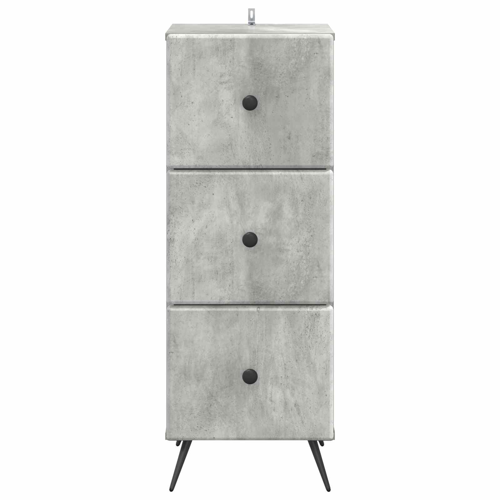 Armadietto con cassetti grigio cemento, 33 x 34,5 x 90 cm
