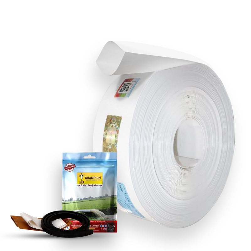 V.K. Sarvottam Champion Hdpe Laminated Woven Lay Flat Tube (60 Meter) - 2.5 Inch, White