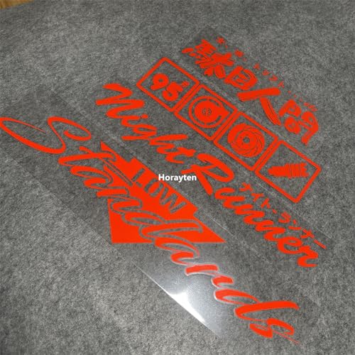 Image of Car Stickers for Night Runner Low Standards 95# Turbo Decal Auto Rear Windshield Window Tape 1 Set (Red)
