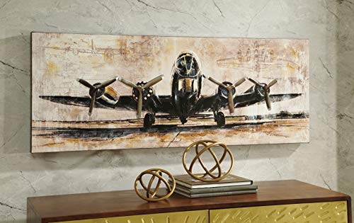 Signature Design By Ashley A8000152 Kalene Vintage Hand Painted Airplane Canvas Wall Art thumb #1
