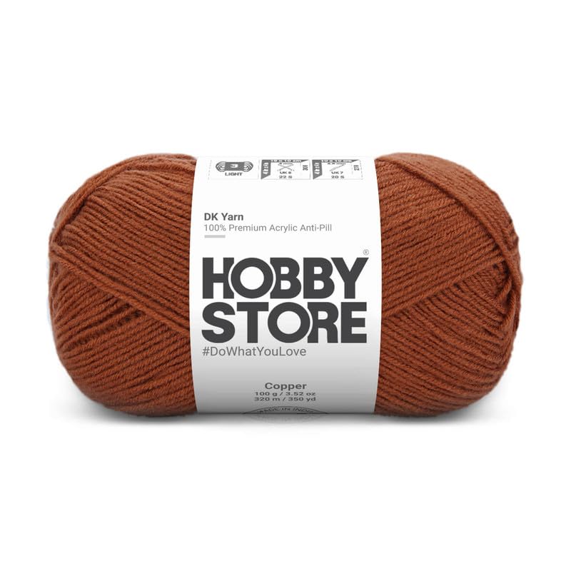 Image of DK Solid Yarn - Anti-Pill Acrylic Solid DK Yarn for Crochet & Knitting Everyday Essentials (1 ball /100 g) - Copper 5006 | Magic Needles