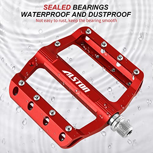 Alston Mountain Bike Pedals 3 Sealed Bearing Colorful Machined Cycling Ultra Strong Spindle Alloy Non-Slip Lightweight Pedal For Mtb And Road Bike 9/16 #TOP4