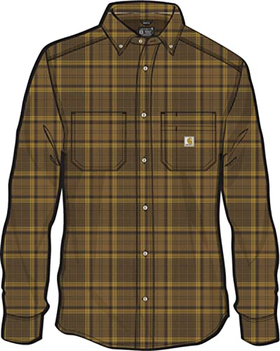 Carhartt Herren Workwear Relaxed Fit Midweight Flannel L/S Plaid Shirt, Oak...