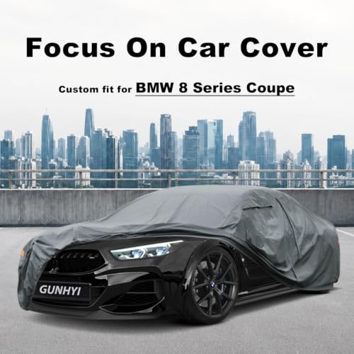 Image of GUNHYI Premium Car Cover Custom Fit BMW 8-Series Coupe /Cabriolet, 16 Layers Heavy Duty Car Cover Waterproof All Weather with Zipper Door for Sun Rain Snow Dust Uv Protection