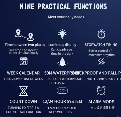 Image of Gosasa Men's Watches Multi Function Military S-Shock Sports Watch LED Digital Waterproof Alarm Watches