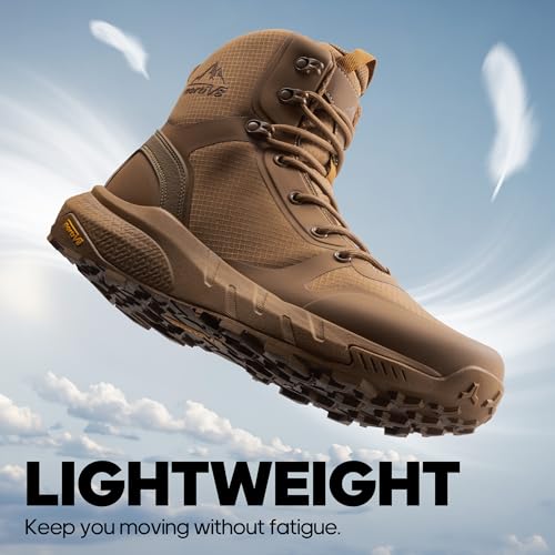 Image of NORTIV 8 Men's Military Tactical Boot Lightweight Comfortable Boots for Work All Day Side Zipper Motorcycle Combat Hiking Boots Metrostrike(8-9 Inches)
