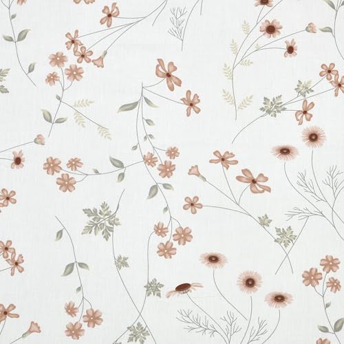 Image of LINENWALAS 100% Cotton Bed Sheet for Single Size Bed, Floral Printed Single Bedsheet with 1 Pillow Covers | 210 TC Soft, Breathable, Luxury Bedsheet (Crimson Flower, 60 x 90 Inches)