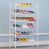 OFAY Zapatero De Metal para Guardar Zapatos Resistente Al Almacenamiento De Zapatos De Pie Libre 110X22x100cm (6 Capas),Blanco