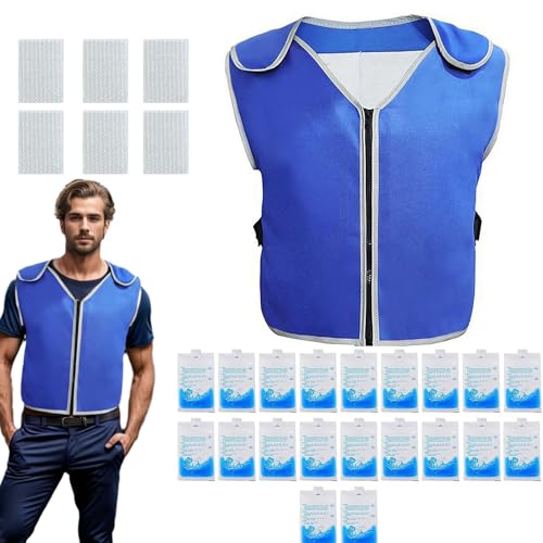 Cooling Vest with Ice Packs for Men Women,Ice Reflective Vest Cool Jacket,Summer Cooling Ice Vest for Hot Weather